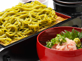 ネギトロ丼と茶そば