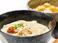 豆乳白湯うどん と 栗ご飯