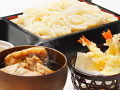 埼玉名物肉汁つけうどんと天ぷらセット